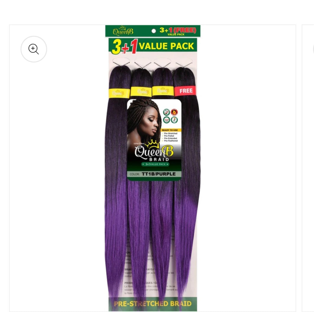 Queen B Pre-Stretched Value Pack 40" TT1B/Purple