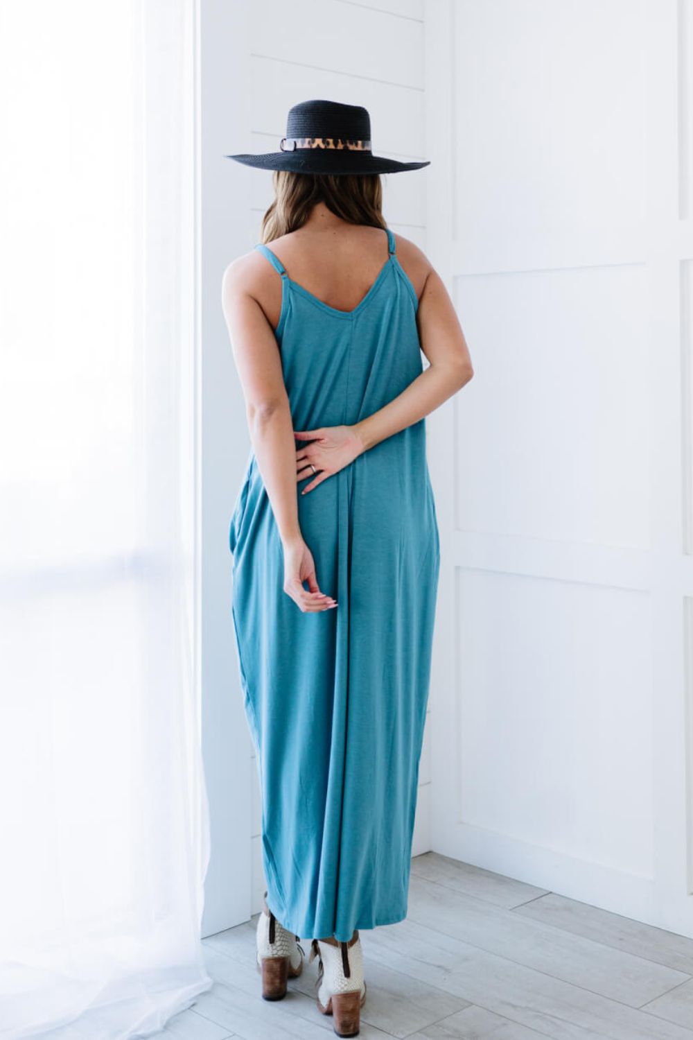 Zenana Beach Vibes Cami Maxi Dress with Pockets