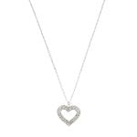 Rhinestone Heart Pendant Necklace.