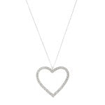 Rhinestone Heart Pendant Necklace.