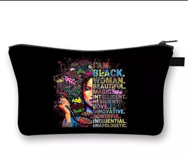 Black Woman Makeup Bag